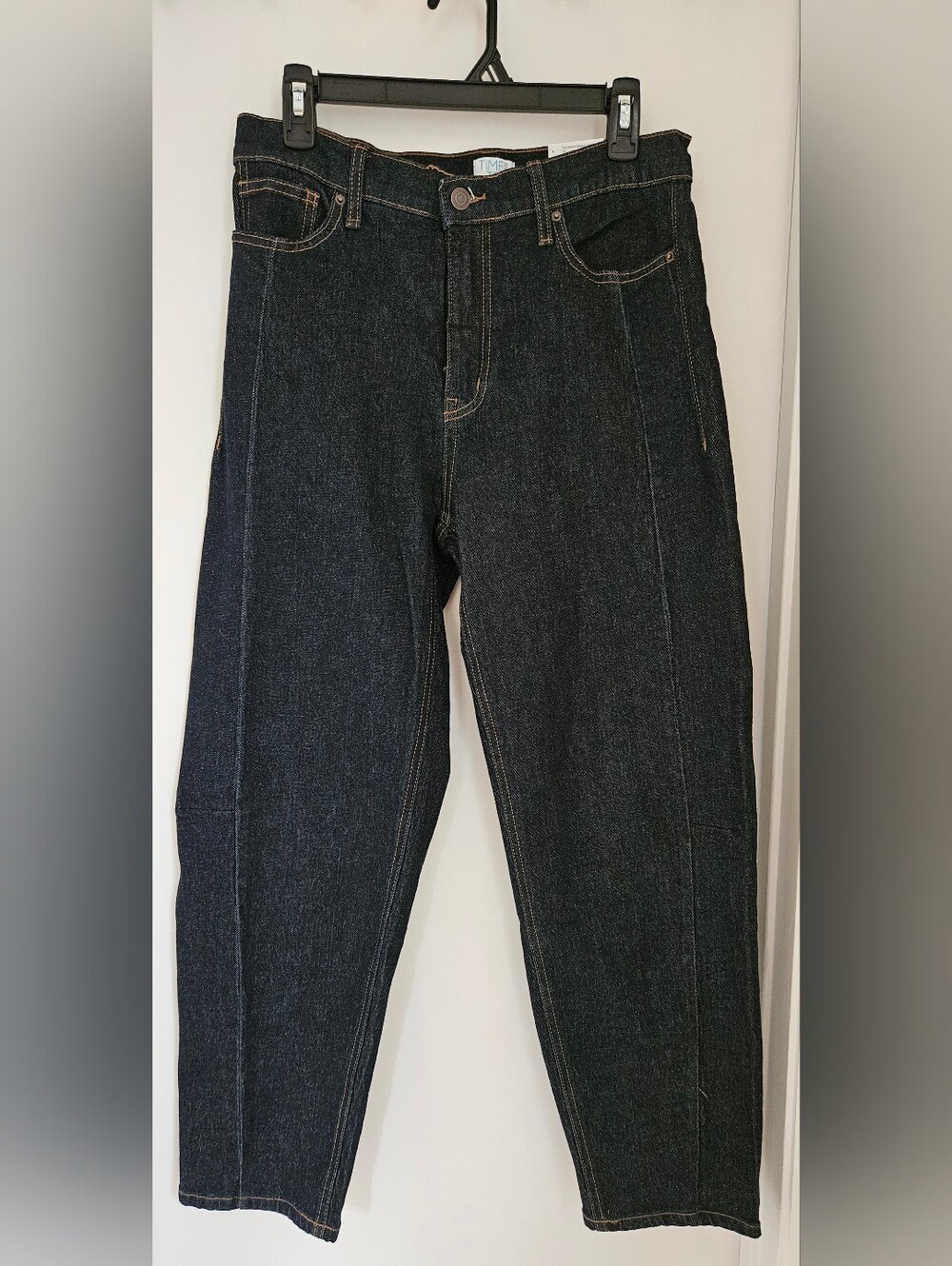 Time and Tru Women's Size 6 High Rise Barrel Leg Jeans Dark Rinse Wash NWT